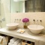 Elegant Edwardian 6 bedroom home in Wimbledon | Master ensuite basins | Interior Designers